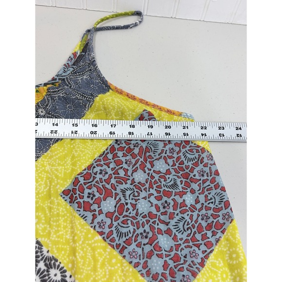 Natural Life Patchwork Quilt Print Maxi Dress Spaghetti Strap Cotton Boho L/XL - Picture 12 of 12